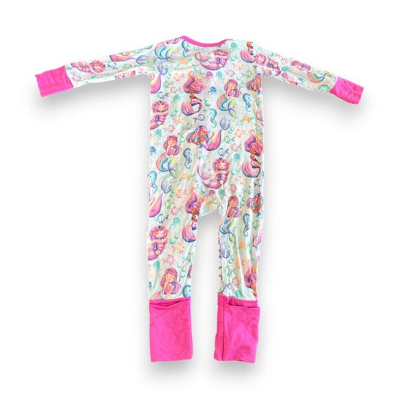 Birdie Bean Brielle Bamboo Convertible Romper 3-6 Months Mermaids - Picture 2 of 3